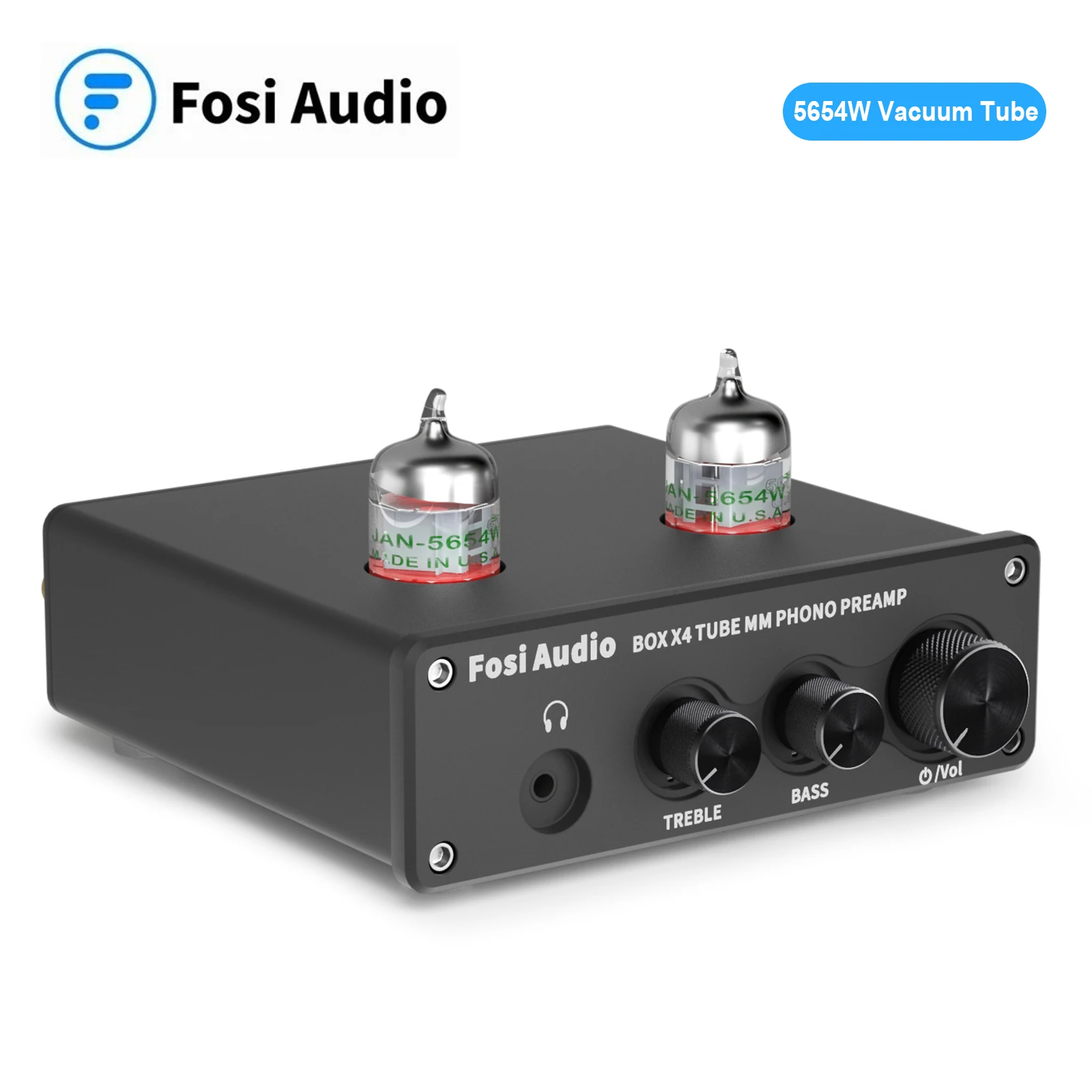 

Fosi Audio Hifi Phono Preamp BOX X4 Turntable Phonograph Preamplifier With 5654W Vacuum Tube Amplifier