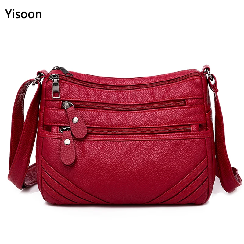 

New Soft Leather Casual Shoulder Bags Multi-layer Crossbody Bag For Women High Quality Small Messenger Bags Handbag and Purses