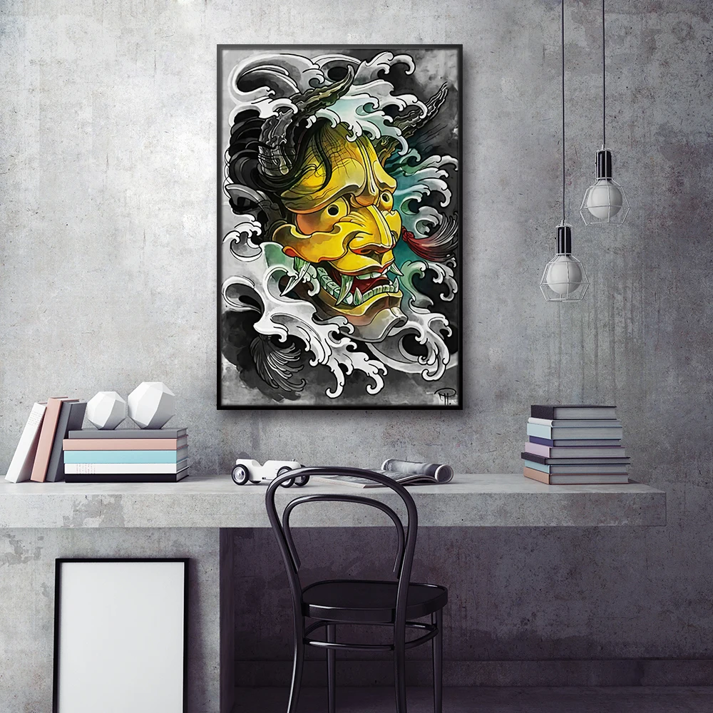 Canvas Painting Retro Poster Horrific Japan Samurai Wall Decor  Anime NJapanese Wall Art Picture Room Decor Home Decor Ukiyoe