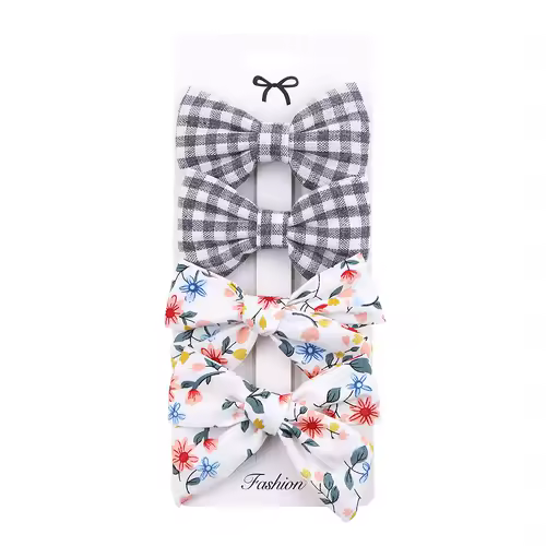 4Pcs/set Leopard Dot Print Bowknot Hair Bow Clips Baby Girls Lace Cotton Linen Barrettes Safety Hairpins Headwear Accessories - Image 10