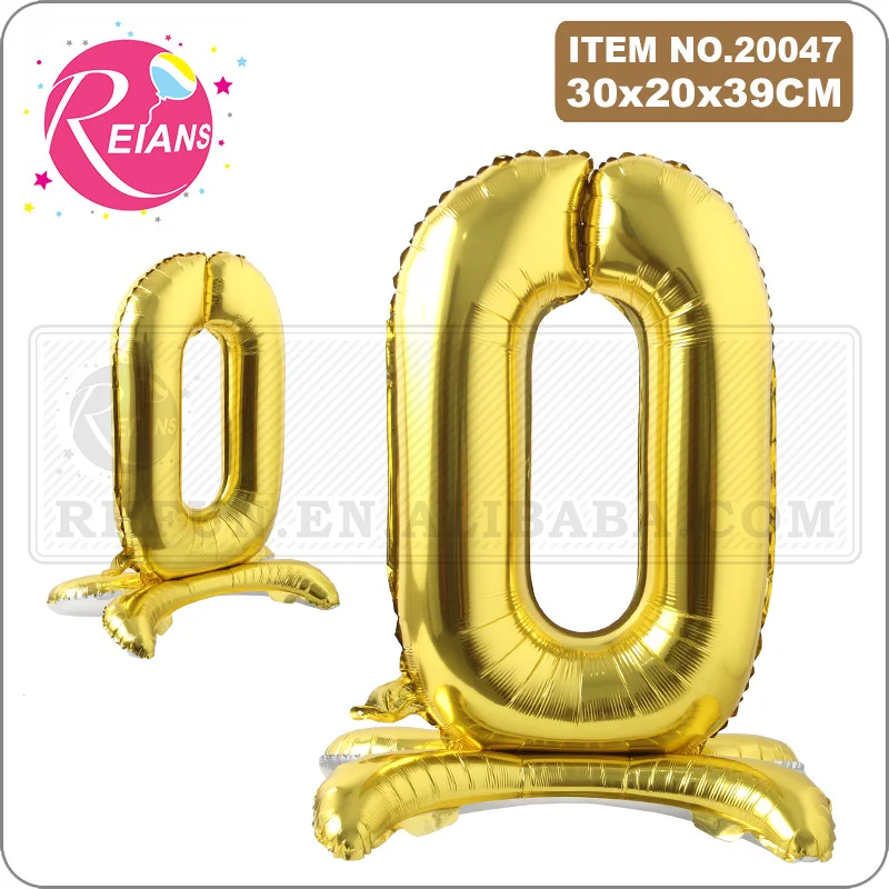 16 inch Stand Gold Letter Number Foil Balloon Party Supplies Aluminum Inflatable Air Ballon Birthday Party Wedding Decoration