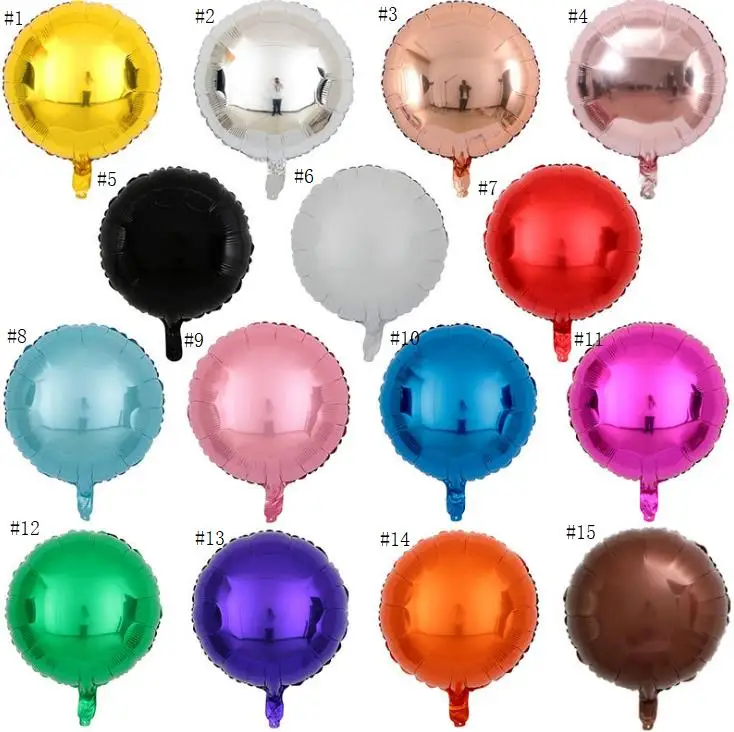 18 Inch Round Aluminum Foil Balloon Monochrome Christmas Decoration Helium Balloon Wedding Balloons SN3620