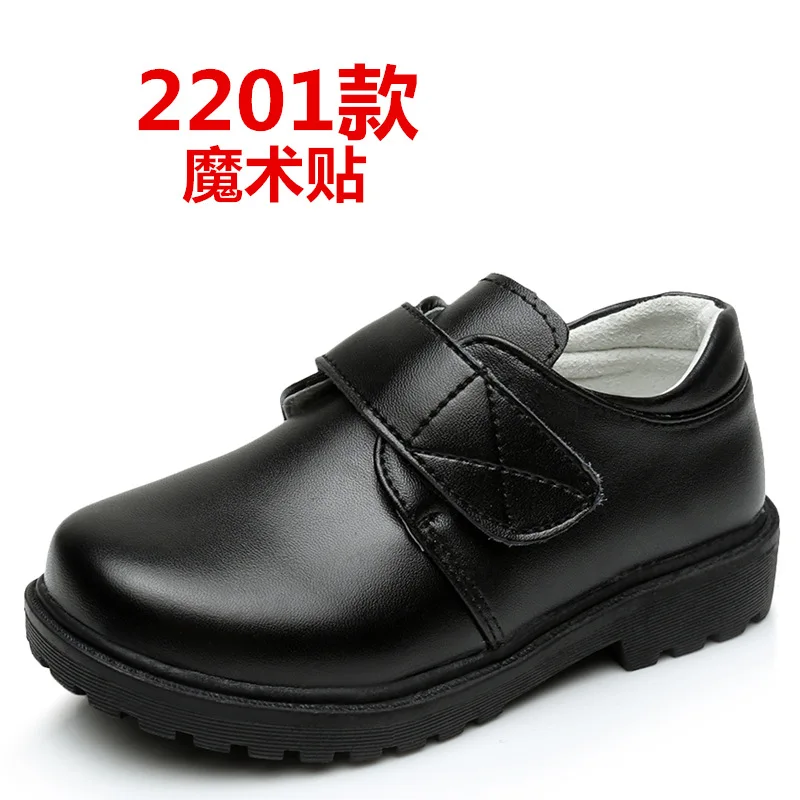 2019 3-5 10 15 Years boys Shoes For School Black Party Shoes For Kids Autumn Fashion Genuine Leather Dance Children Teens Shoe