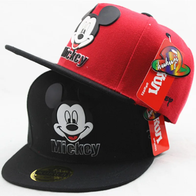 Disney Mickey Mouse Anime Hat for Kids Boy Hip Hop Girl Cartoon Caps Mickey Minnie Fashion Baby Baseball Caps Figure Toy Gifts