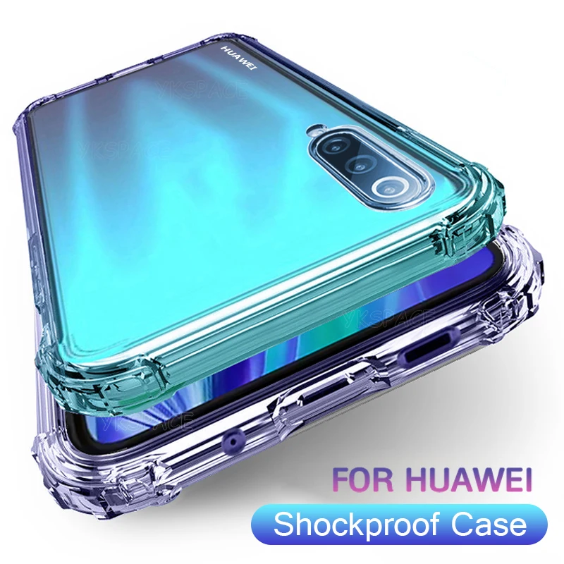 Soft Silicone TPU Shockproof Case For Huawei P20 P30 P40 Pro Airbag Mate 10 20 30 40 Pro Plus Lite 20X Anti Knock Phone Cover