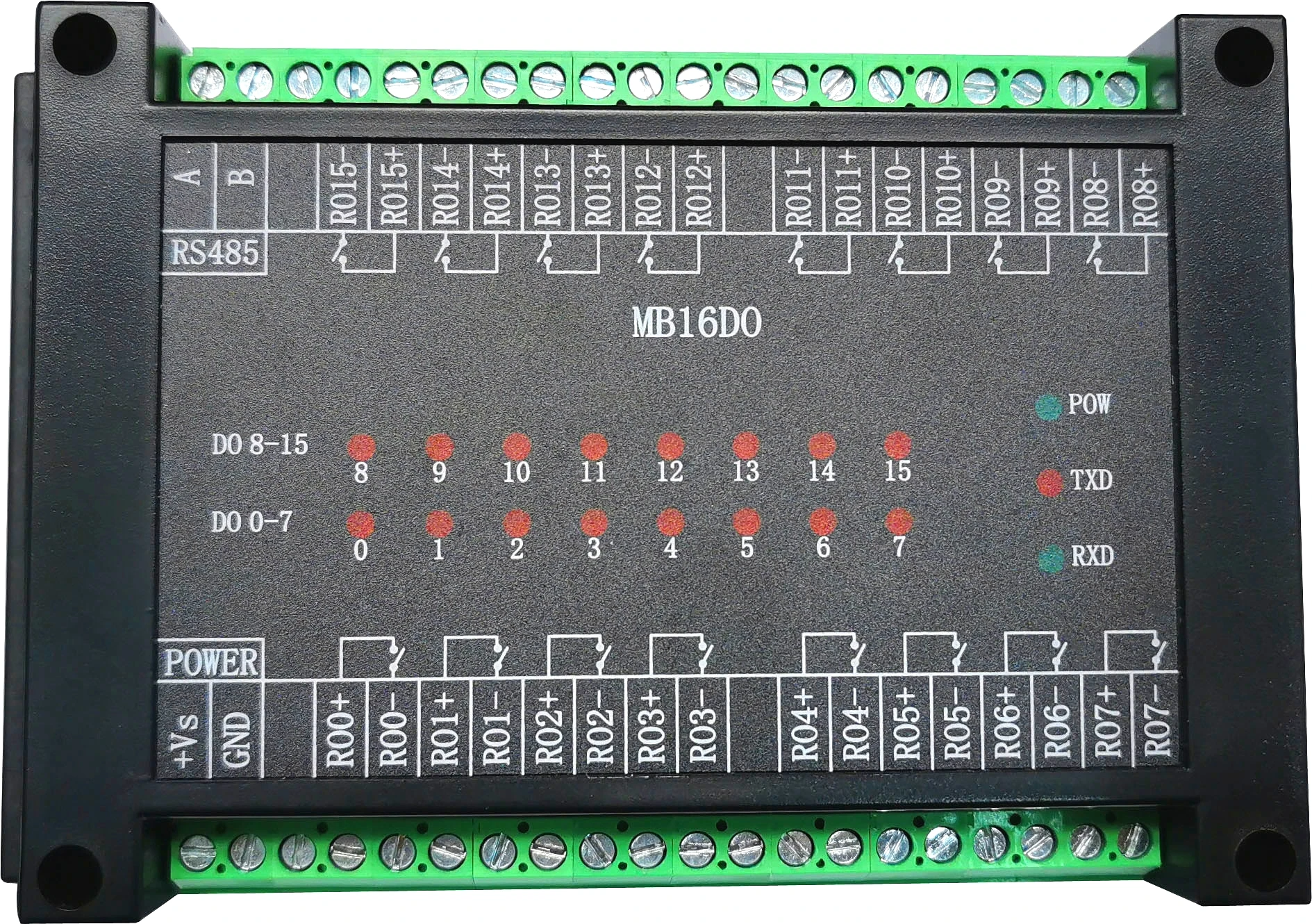 

Switching Value Output Module 16 Channel Relay Output Isolated RS485 Modbus RTU Communication