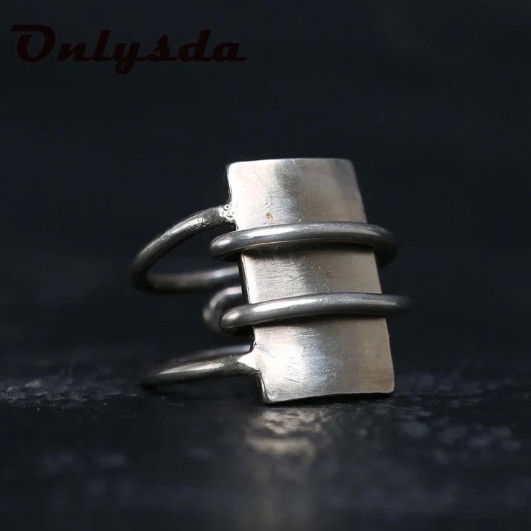 Geometric Stainless Steel Viking Simple Ring Geometry vintage Hammer retro punk Ring Male finger Love Jewelry for man GiftOSR526