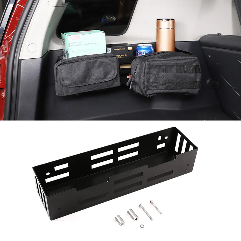 For Toyota FJ Cruiser 07-2021 Trunk Side Window Storage Rack Aluminum Alloy Tail Box Storage Frame Collect Expansion Hanging Net