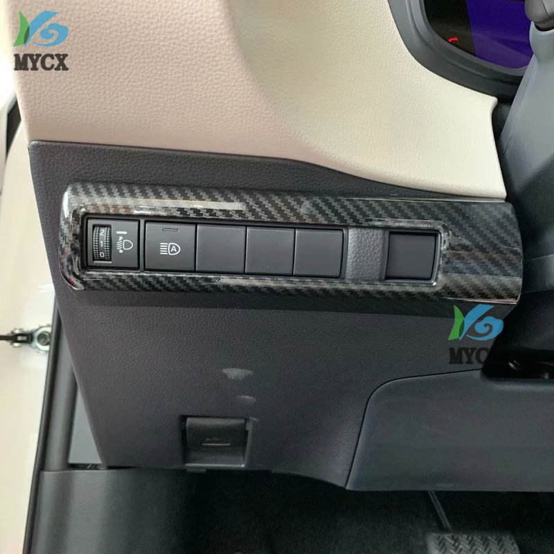 

For Toyota Sedan Corolla E210 Prestige Altis 2019 2020 Carbon Fiber Style Head Light Switch Button Control Panel Cover Trim