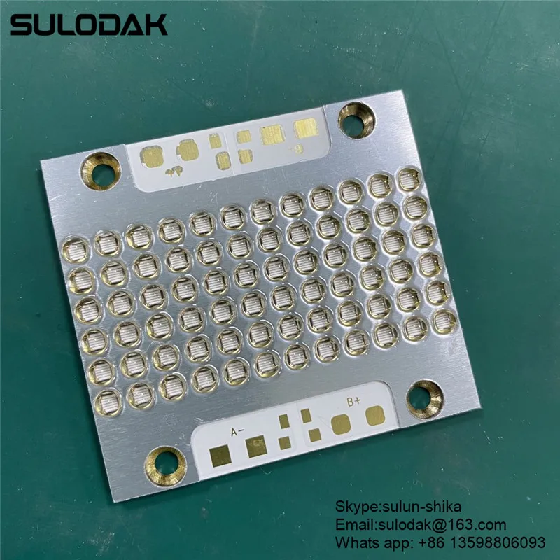 50 * 25 mm Płytka PCB UV LED do płaskiej drukarki Epson Lampa utwardzająca Niebieskie światło utwardzane światłem 395nm Moduł kodowania atramentowego 200W 50V