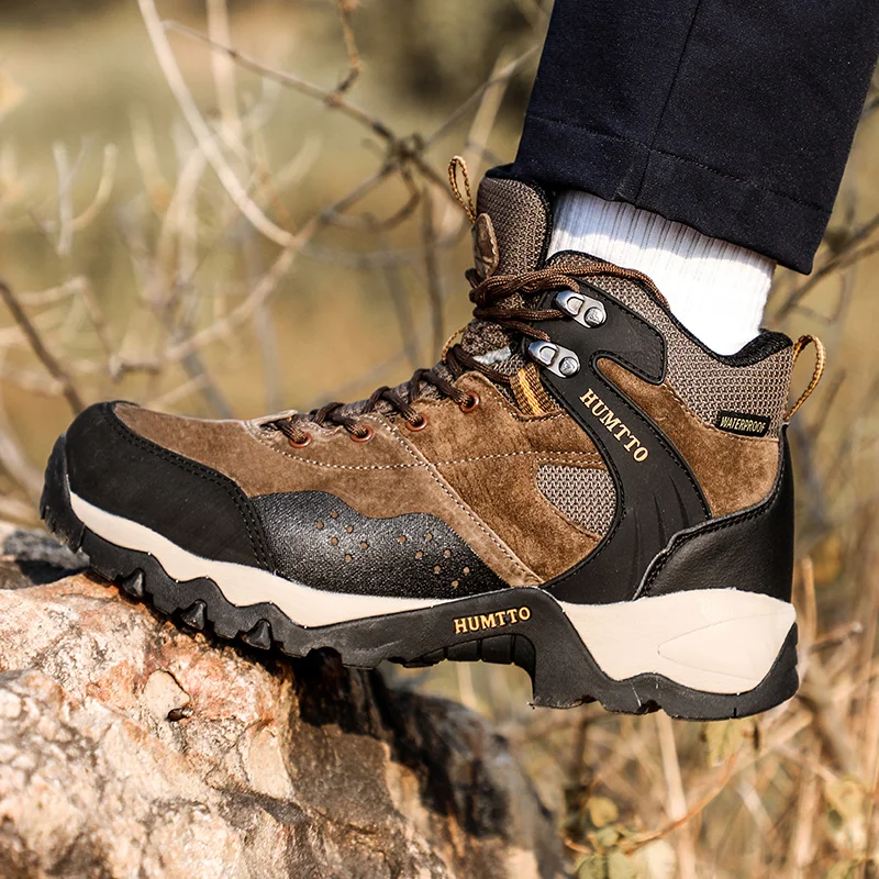Botas tácticas impermeables de cuero para senderismo unisex - imagen 4