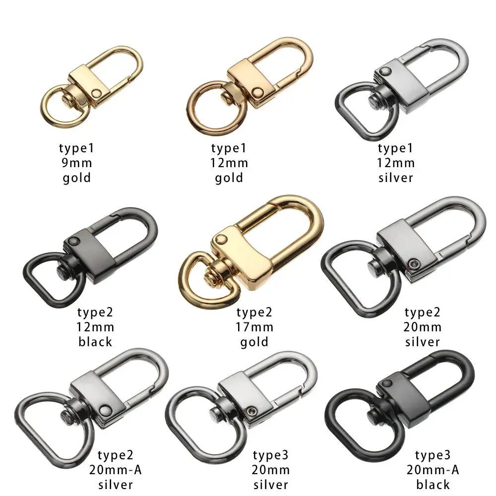 5Pcs Bags Strap Buckles Lobster Clasp Collar Carabiner Snap KeyChain Hook Split Ring Jewelry Making Tools Bag Part Accessories