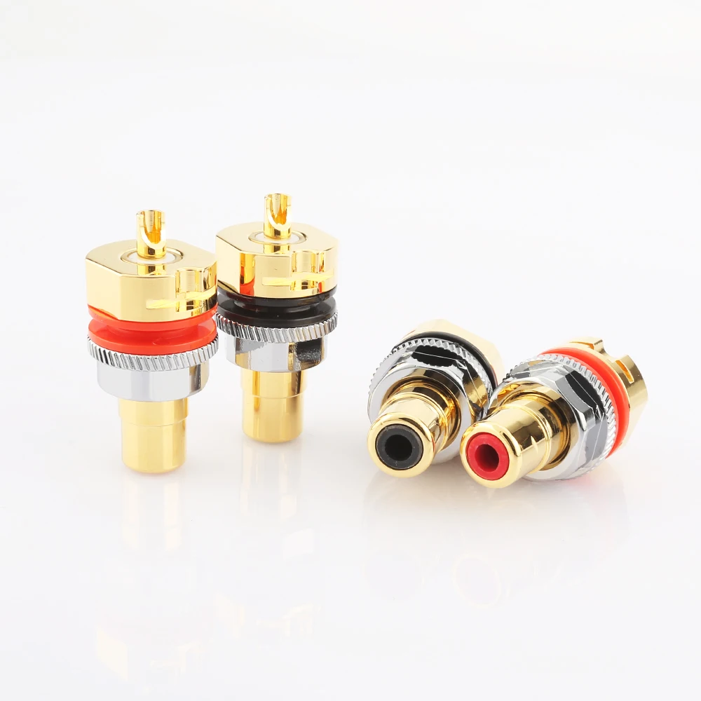 Viborg RC101G Pure Copper 24K Gold Plated RCA Jack Socket Solder RCA Female Socket Hifi Hi-End