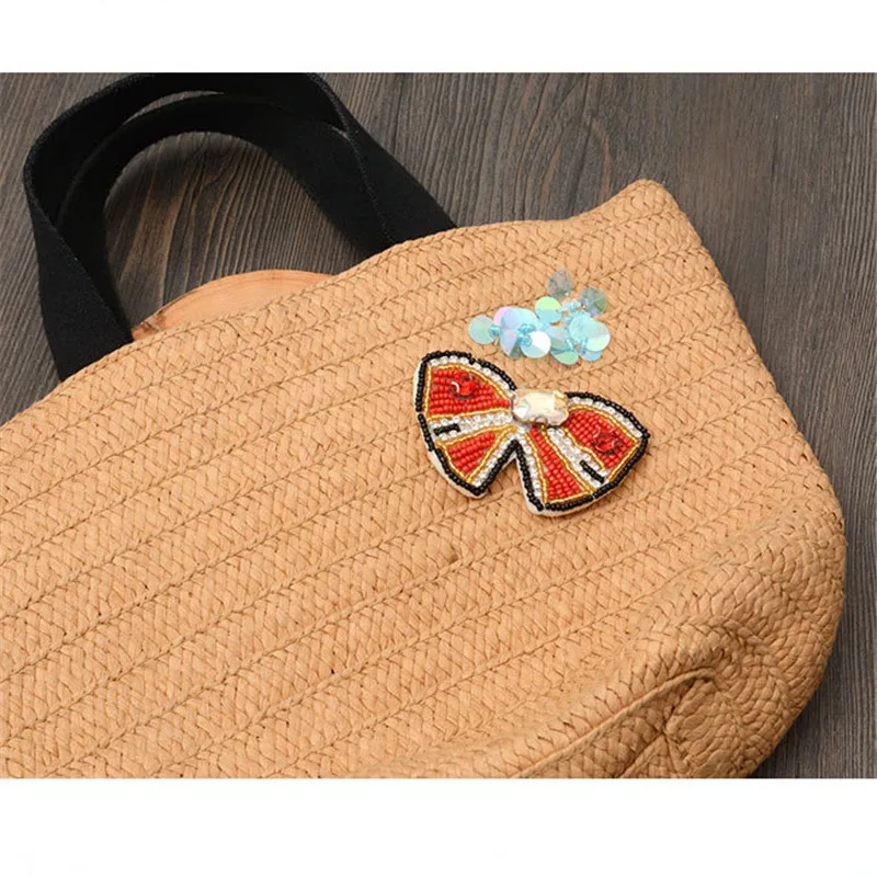 

MAXSIN FUN 1 Pc High Quality Handmade Beaded Sequins Rhinestone Cute Color Bow stickers Clothing Accessories Bag Shoes Patch DIY