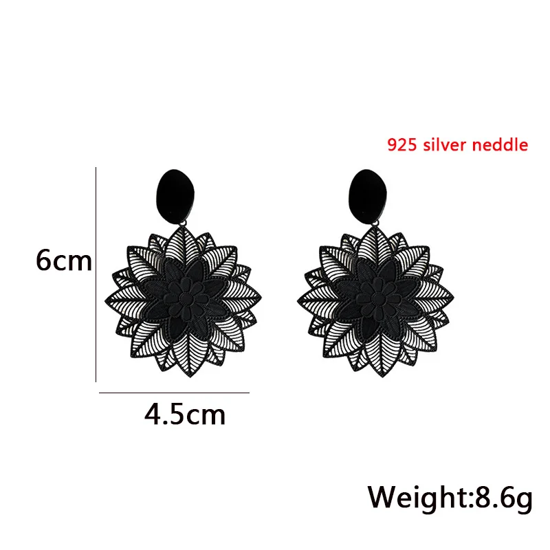 Hollow Net Pendants Dangle Earrings Bohemian Drop Earrings for Women Vintage Ear Jewelry boucle oreille femme Unusual Earrings