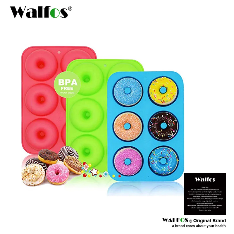 

Walfos 6 Holes Donuts Mold Of Silicone Round Shape Donuts Mold Baking Jelly Fondant Mold Chocolate Cake Decorating Cooking Tool