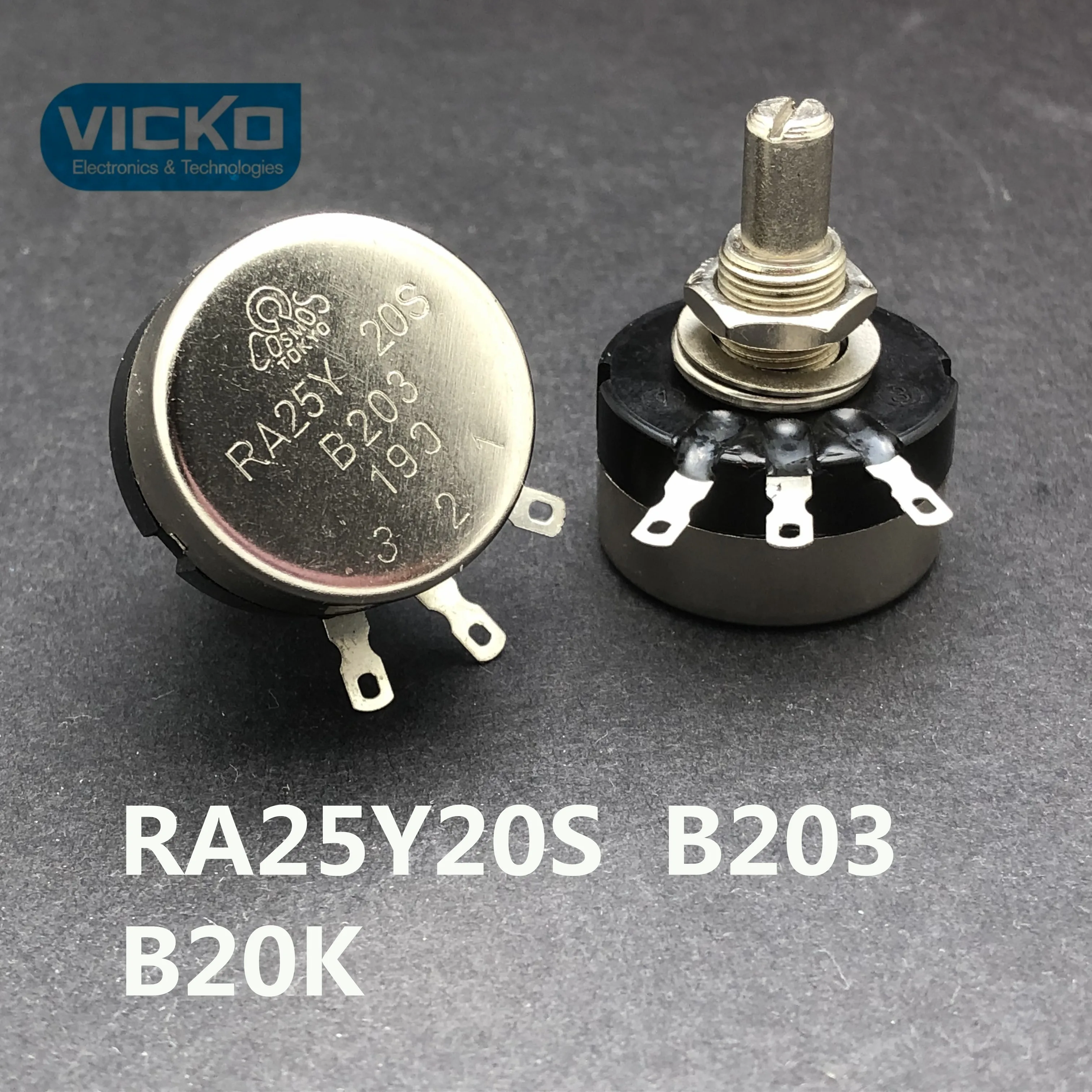 [VK]Original Japan single turn potentiometer RA25Y 20S RA25Y20S B501 B102 B202 B502 B103 B203 500R 1K 2K 5K 10K 20K 20mm switch