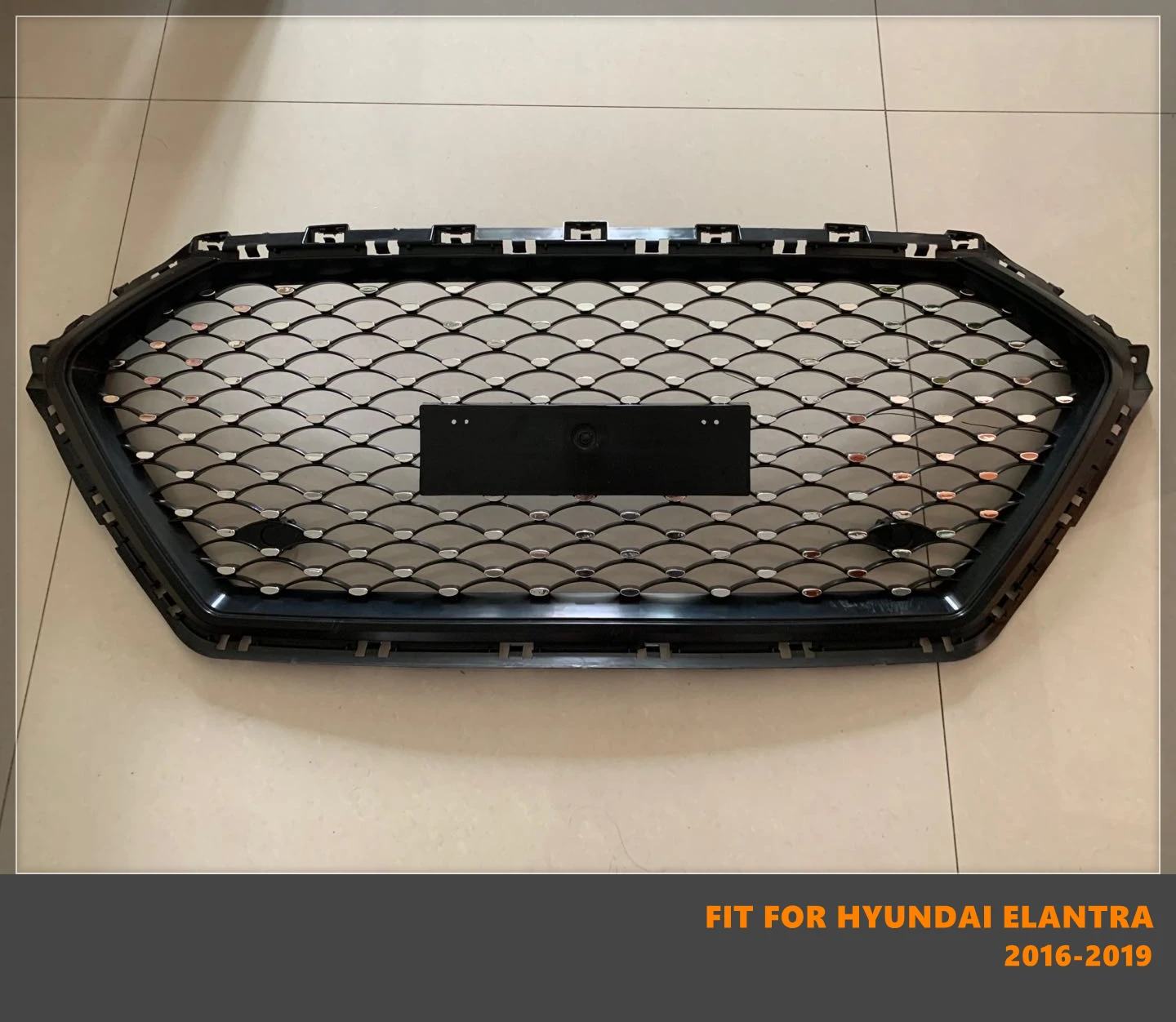 Good Quality ABS Front Middle Grill Racing Grills Diamond Star Style Fit For Hyundai Elantra 2016-2019