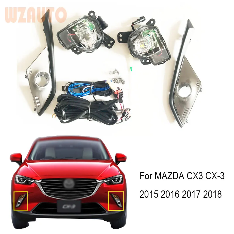 

WZAUTO LED Fog Driving Light Lamp Kit For MAZDA CX3 CX-3 2015 2016 2017 2018 Fog Lamp Harness Set