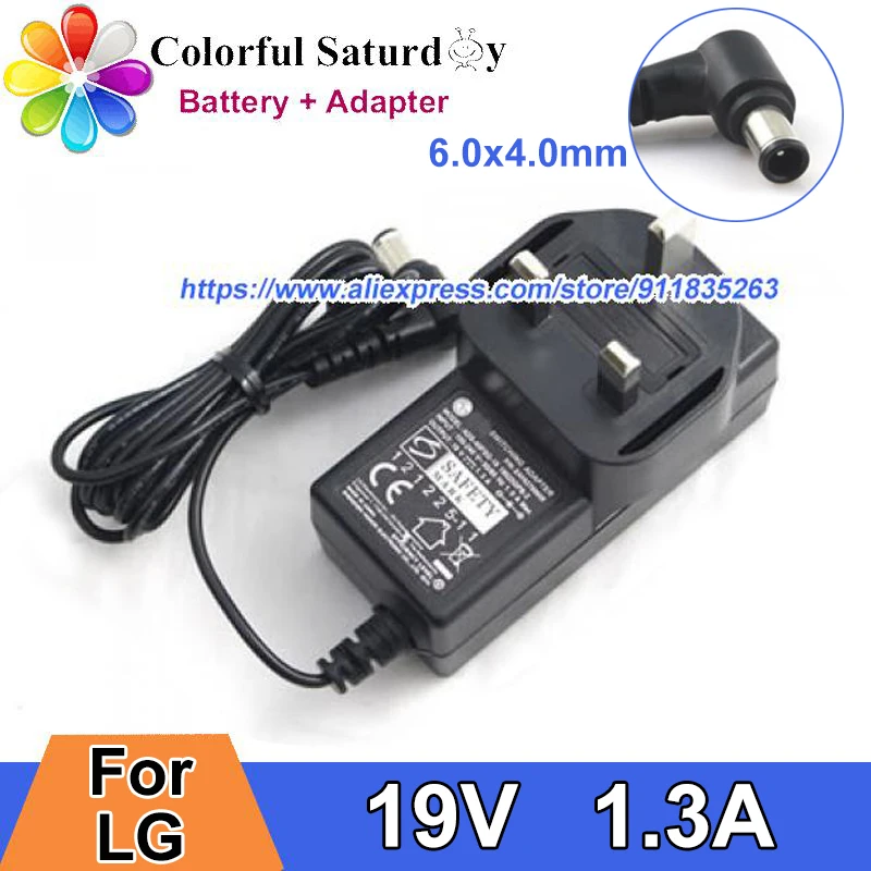 

UK Plug Charger For LG IPS LED Monitor 22MP67VQ 10SM3TB 22EN33S 24M37H-B Power Adapter 19V 1.3A ADS-40SG-19-13-19025G 24M38D-B