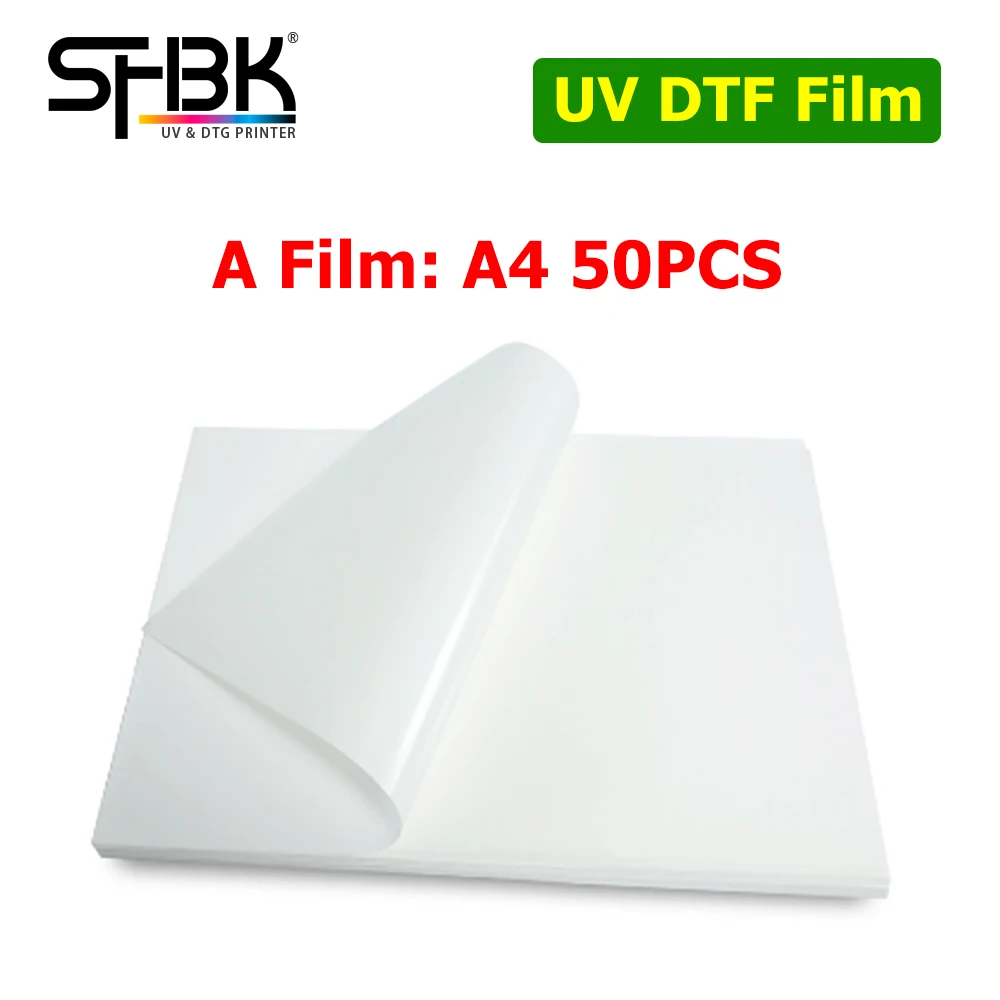 50PCS A4 Magic UV DTF Film A Transfer to Glass Ceramic Metal Phone Case for Irregular Shape surface UV DTF Printer