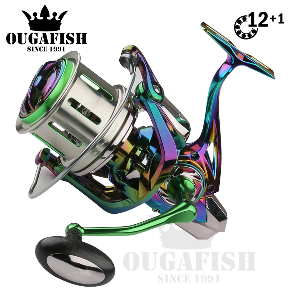 

2021 All Metal Spinning Reel Long-throwing Saltwater Carp Molinete 12+1BB 4.8：1 Carrete De Pesca Accesorios Mar Equipamentos