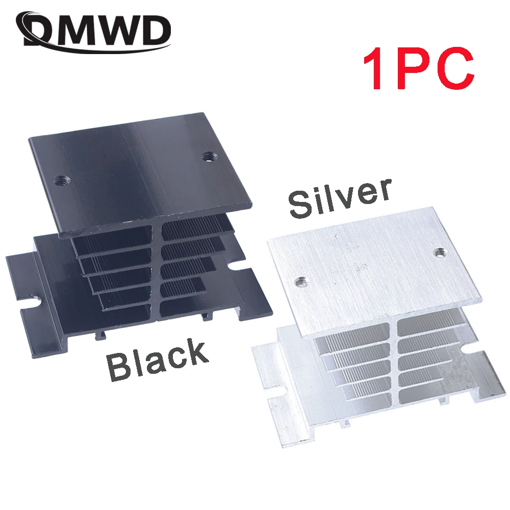 1pc SSR soild state relay radiator radiator fin other spare parts mini Heat Sink Suitable For 10A-25A Relay Black silver