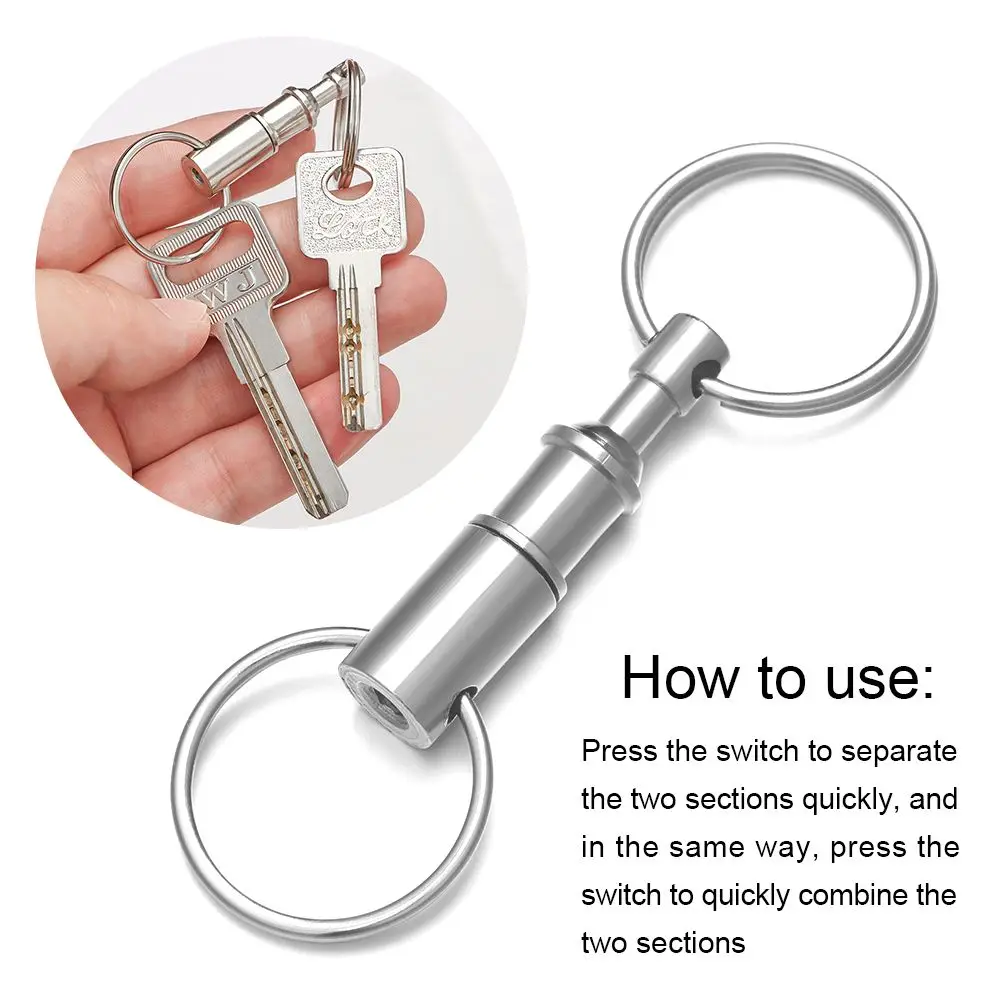 Outdoor Camping Rock Climbing Keychain Double Quick Release Ring  Fast Key Carabiner Ring  Key Release Anti-lost