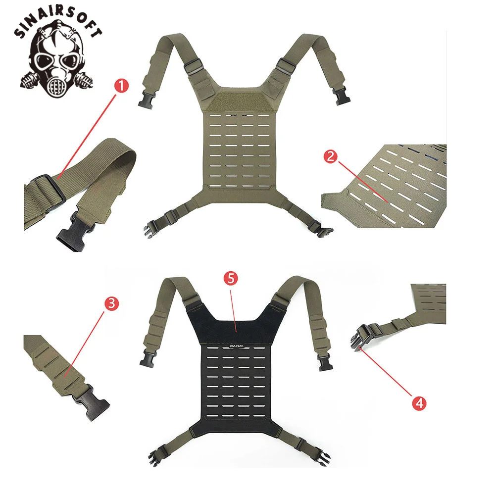 Taktische D3 SS MK Brust Rig Jagd Airsoft Molle Weste Brust Rig Strap Universal Weste Zurück Panel Ausrüstung Zubehör