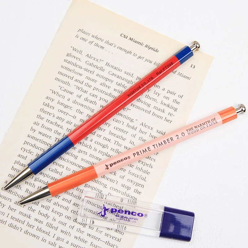 Japan HIGHTIDE Color Retro Mechanical Pencil Penco 2.0mm Mechanical Pencil with Sharpener 1PCS