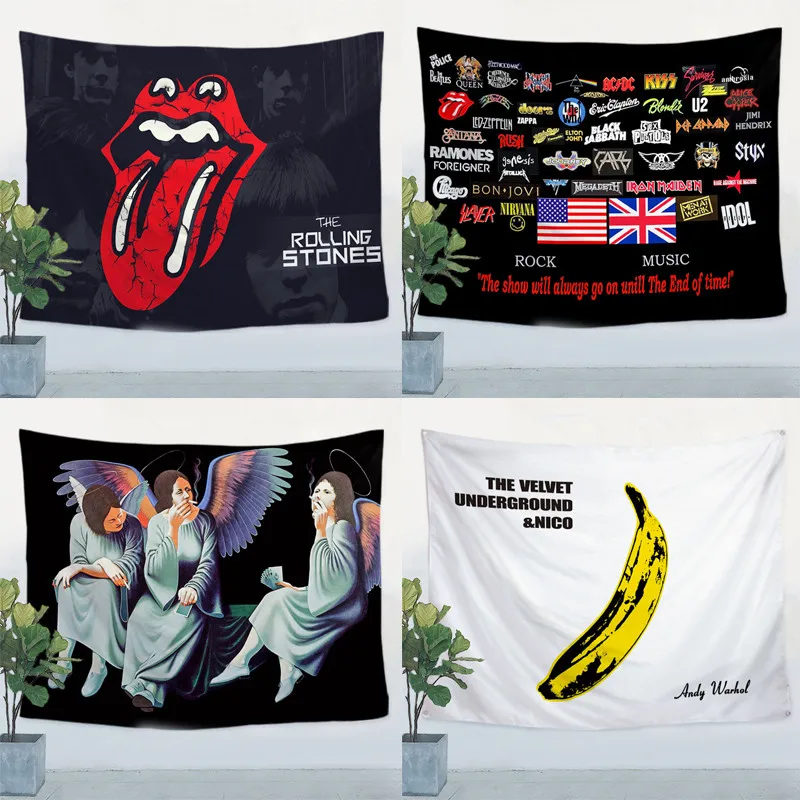 

Rock Music Hanging Cloth Wall Art Pop Rock Band Flag & Banner HD Canvas Printing Stickers Tapestry Mural Living Room Wall Decor