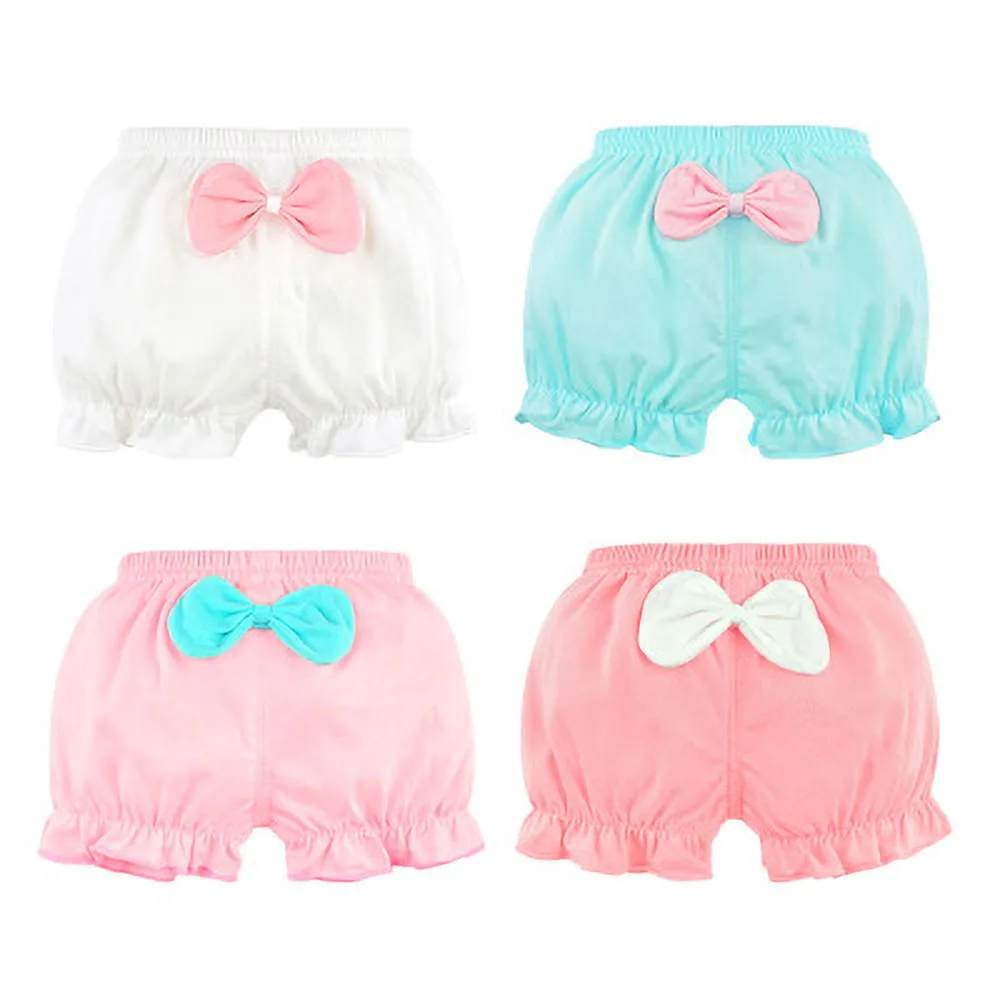 Newborn Panties Baby Cotton Panties Girls' Underwear Kids Lovely Solid Bow Underpants Summer Shorts 0-2 Year old