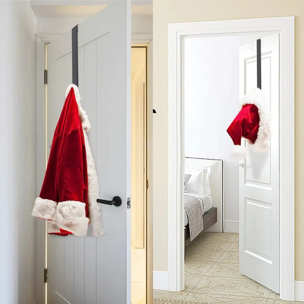 Colgador de puerta de corona ajustable, gancho de Metal, soporte de pared de cocina para el hogar, estante de almacenamiento, organizador, decoración de fiesta de navidad