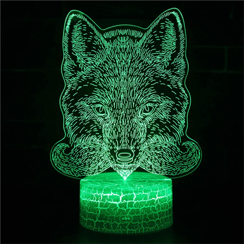 3D Wolf Lamp Night Light for Bedroom Decoration Lights Wolf Led Table Lamp Christmas Gifts for Kids Boy Birthday Holiday Present