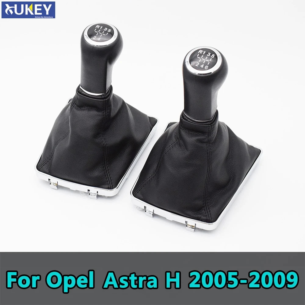 Pommeau de levier de vitesse de voiture avec couvercle de coffre en cuir, adapté pour Opel SachAstra H 2005 2006 2007 2008 2009 5/6