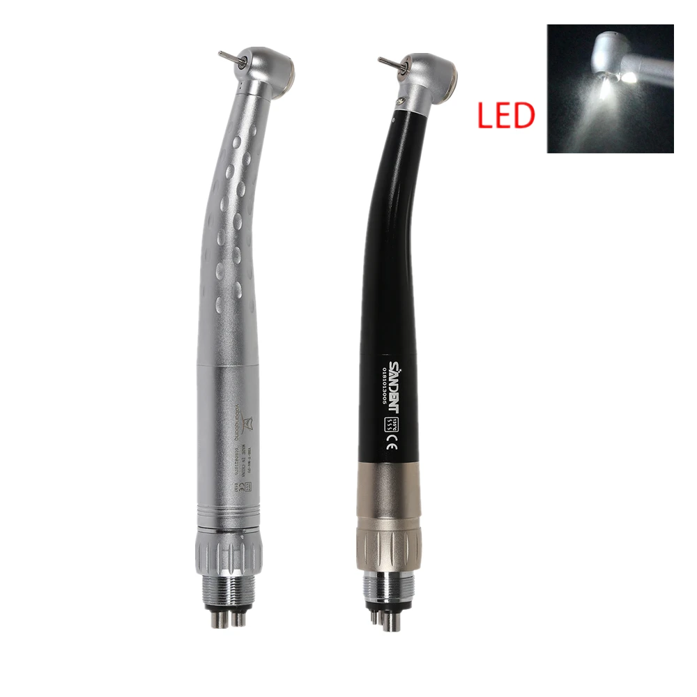 Dental LED E-generator 4 Hole Single /Triple Water Spring large Head High Speed Handpiece With 4 Hole Coupler Fit KAVO/NSK