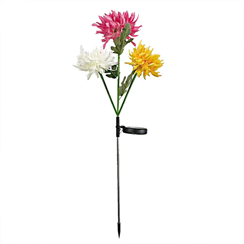 

Solar Powered LED Flower Lamp Chrysanthemum Ground Multifunction Waterproof Practical LED Night Light for Lawn Fence Garden