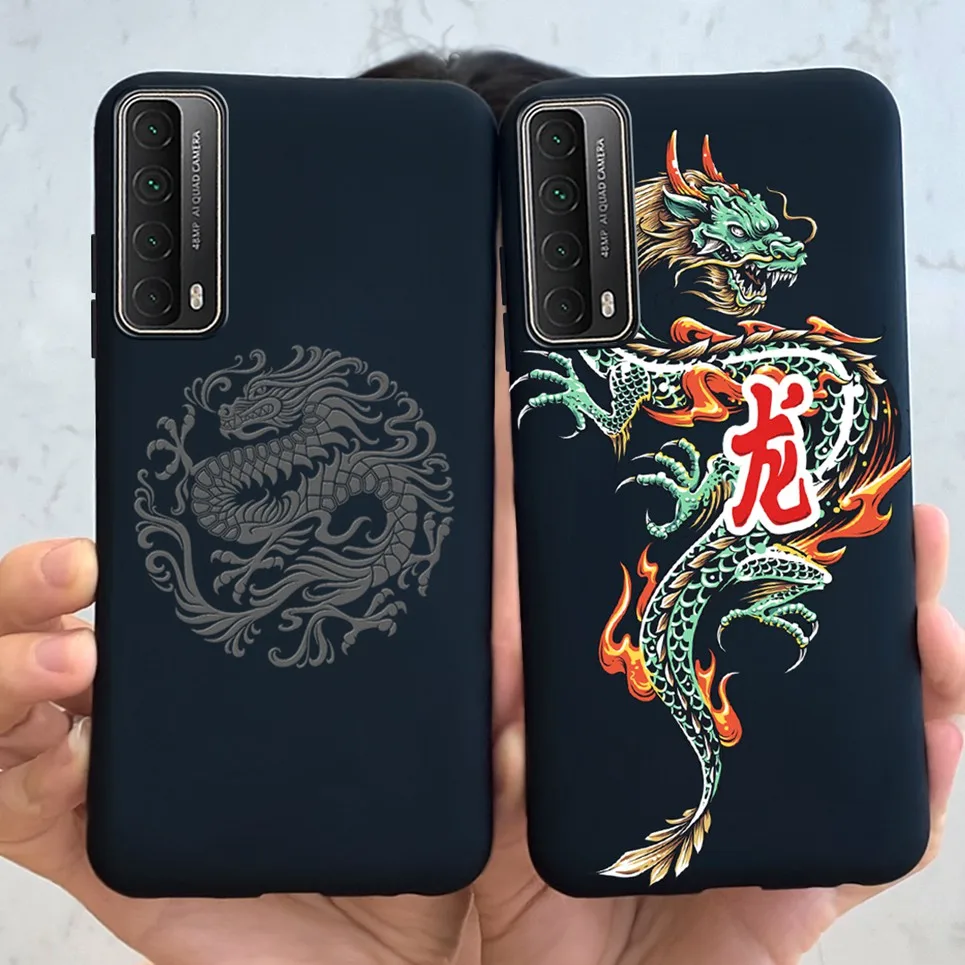 Dragon Patterned Phone Case For Huawei psmart 2020 Case Silky Soft Touch Silicone Cover For Huawei P Smart 2021 PPA-LX2 Cover