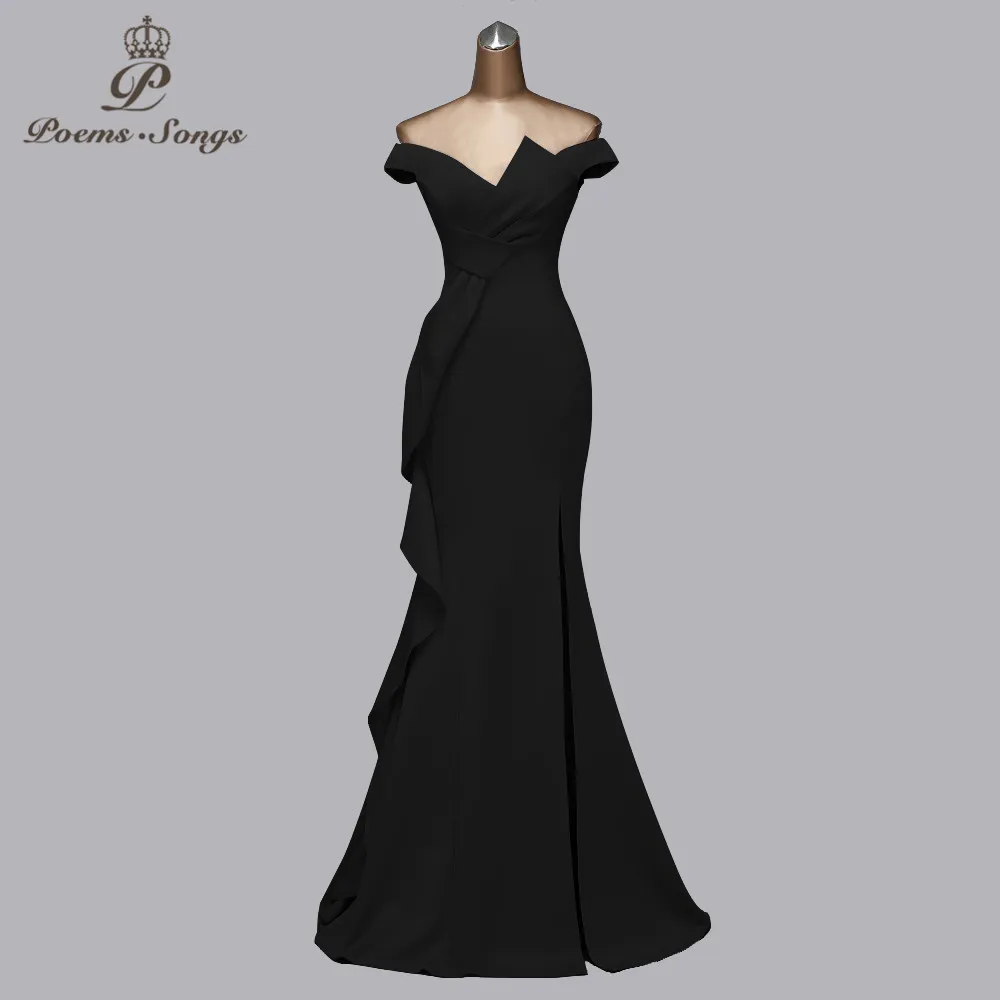 Sexy black new style evening dresses unique candy color mermaid party dress boat neck evening gown party dresses women evening