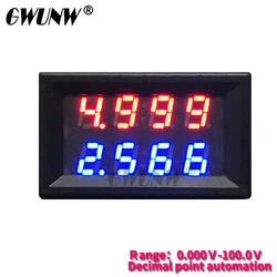 GWUNW GC42A 100V 10A DC 4 BIT di Tensione Digitale Amperometro Corrente Tester Del Tester del Voltmetro Doppio Display Rosso Blu Verde LED