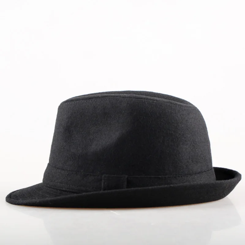 Winter Solid Woollen Fedoras For Men Top Jazz Hat Adult Bowler Hats Classic Version Chapeau Hats