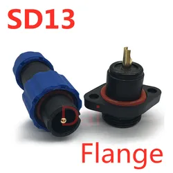 Waterproof connector aviation plug male and female two-hole socket connector SD13-1-2-3-4-5-6-7 core IP68