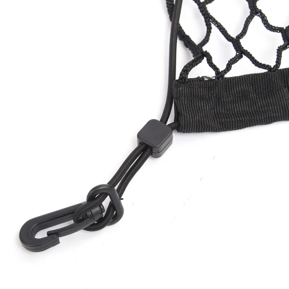 100 x 70cm Universal Black Nylon Car Trunk Net Luggage Storage Organizer Bag Rear Tail Mesh Network With 4 Hooks cargo net