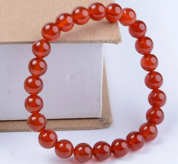 8mm oj757 adjusted Charm nature stone red agate Onyx Bracelet women Healing Balance Prayer Reiki Chakra Buddha Yoga