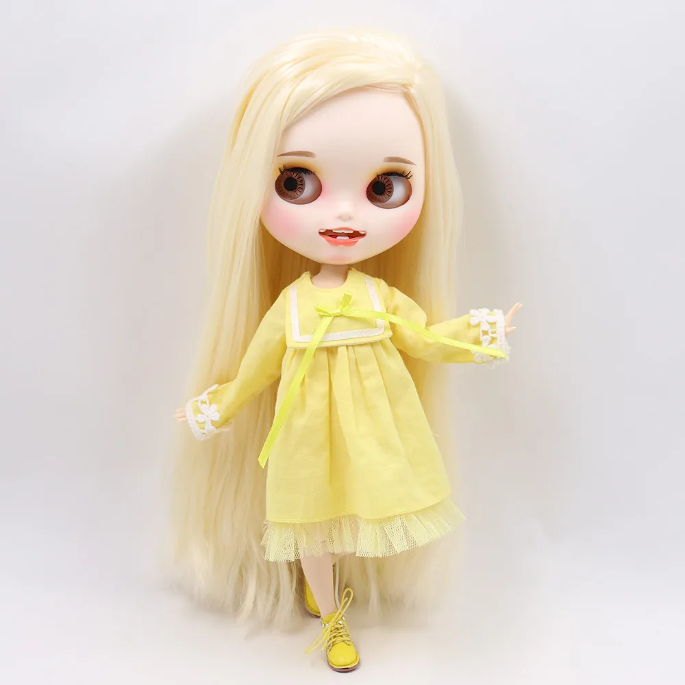 ICY DBS Blyth doll 1/6 bjd customized white skin and nude joint body with open mouth matte face for girl gift toy special off