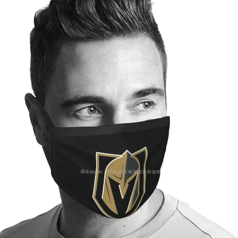 Knights Golden Vegas Lavável Respirável Reutilizável Print Mouth Mask Las Vegas Team Usa Us Canada Sport Ice Hockey Logo