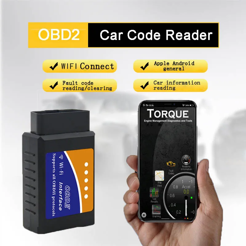 

OBD2 Scanner ELM327 V1.5 WIFI Car Diagnostic Scanner Tools For iOS Android Auto Car ElM327 V1.5 ELM-327 OBD2 Car Code Reader