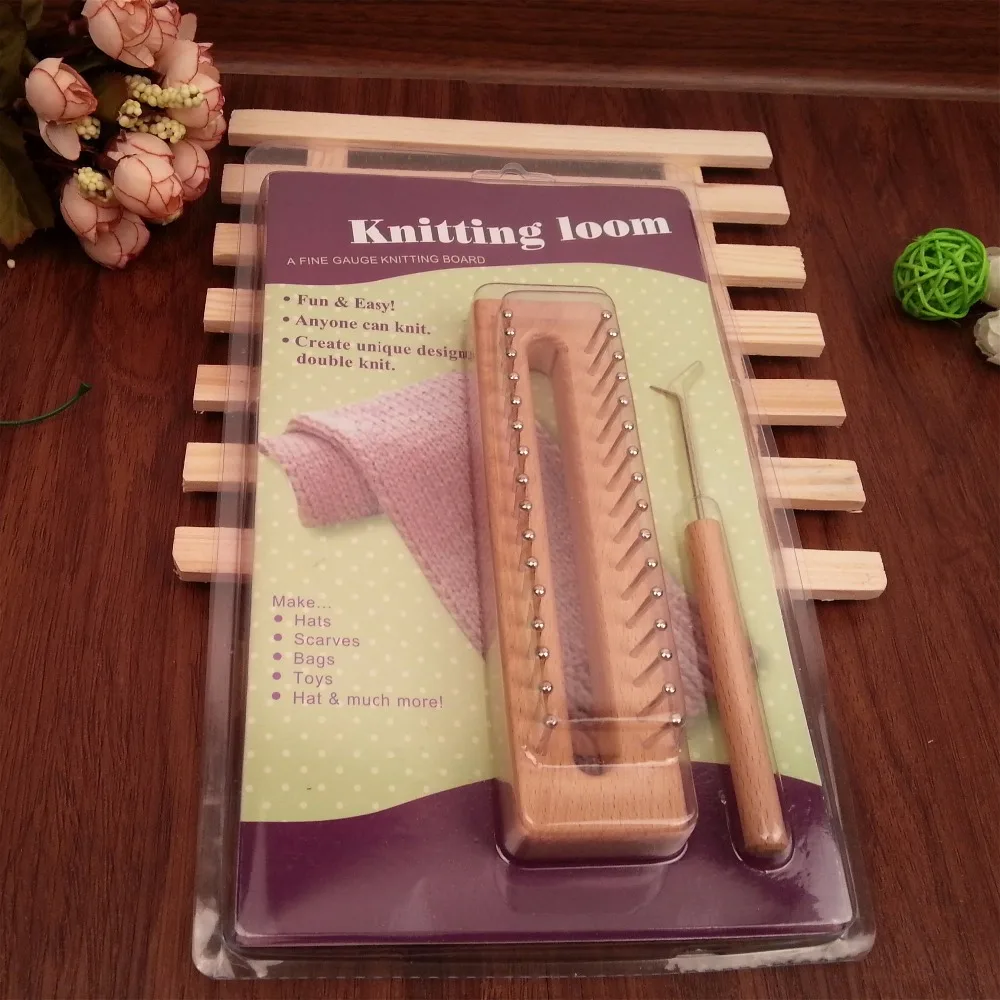 

Free Shipping Wooden Board knitting loom easy weaving tool for handmade crafts of needlework