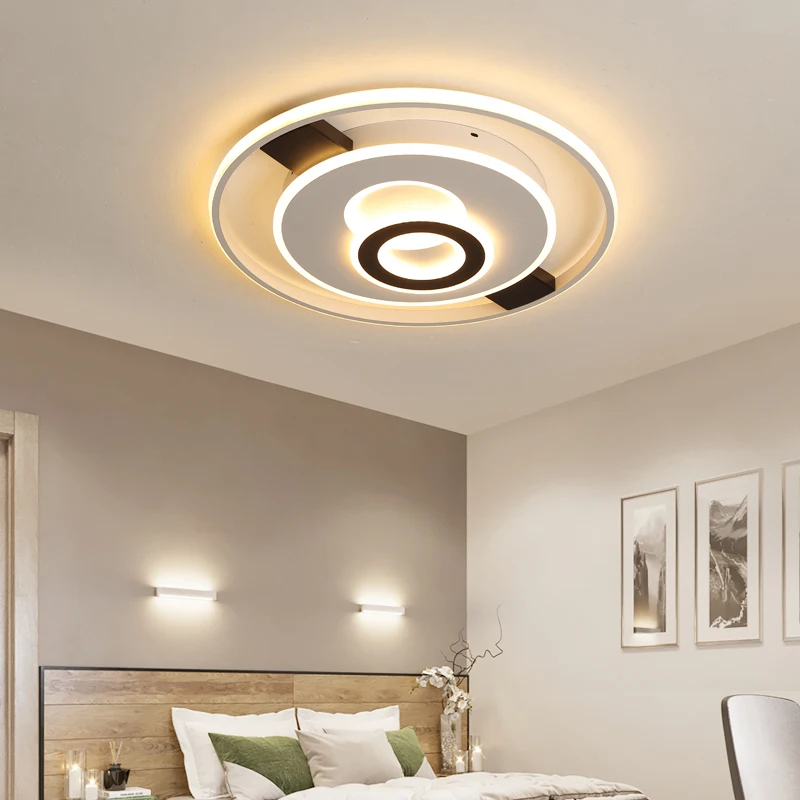 Modern Round LED Ceiling Lamps For Bedroom Living Room Studyroom Surface Mounted Acrylic Indoor Decoration Home Lights AC90-260V