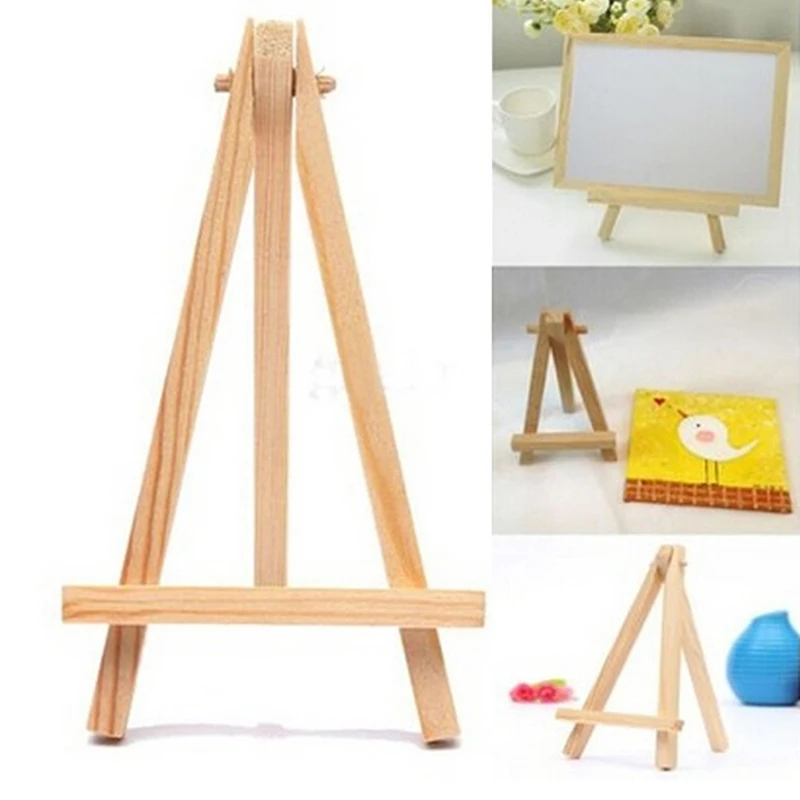 1 PCS Mini Artist Wooden Easel Wood Wedding Table Card Stand Display Holder For Party Decoration 15*8cm Triange Easel